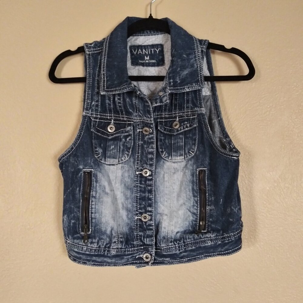Vanity Denim Vest Women's Medium